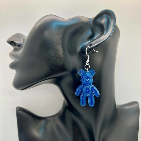 Large Gummy Bear Earrings - Statement Earrings - Novelty Earrings - Teddy Bears - Picture 9 of 10